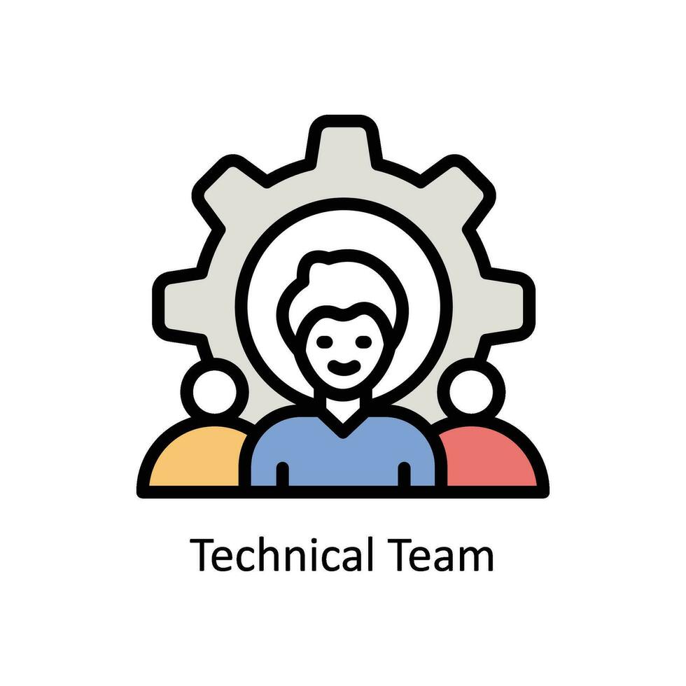About technical team filled outline icon design illustration business and management symbol on white background eps 10 file vector